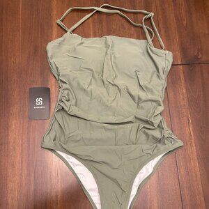 NWOT Suuksess Women's Bikini One-Piece Swimsuit Green Size Small